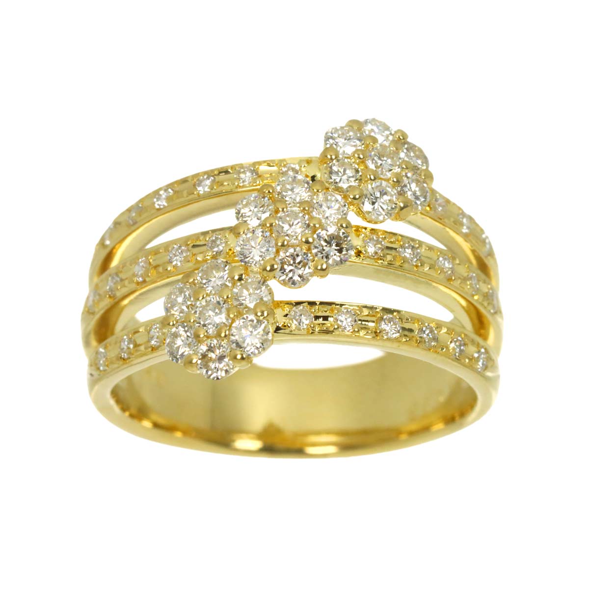 Diamond 0.80ct Ring 18K YG 750 Size6(US)