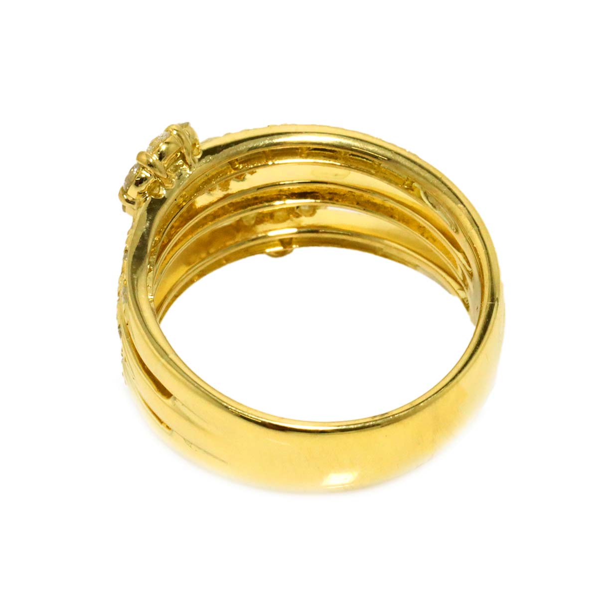 Diamond 0.80ct Ring 18K YG 750 Size6(US)