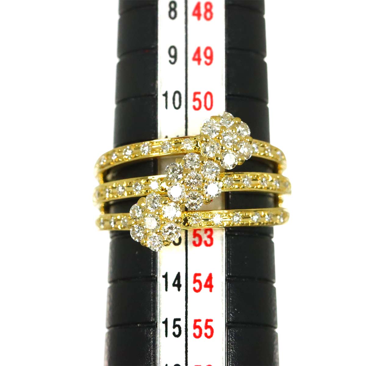 Diamond 0.80ct Ring 18K YG 750 Size6(US)
