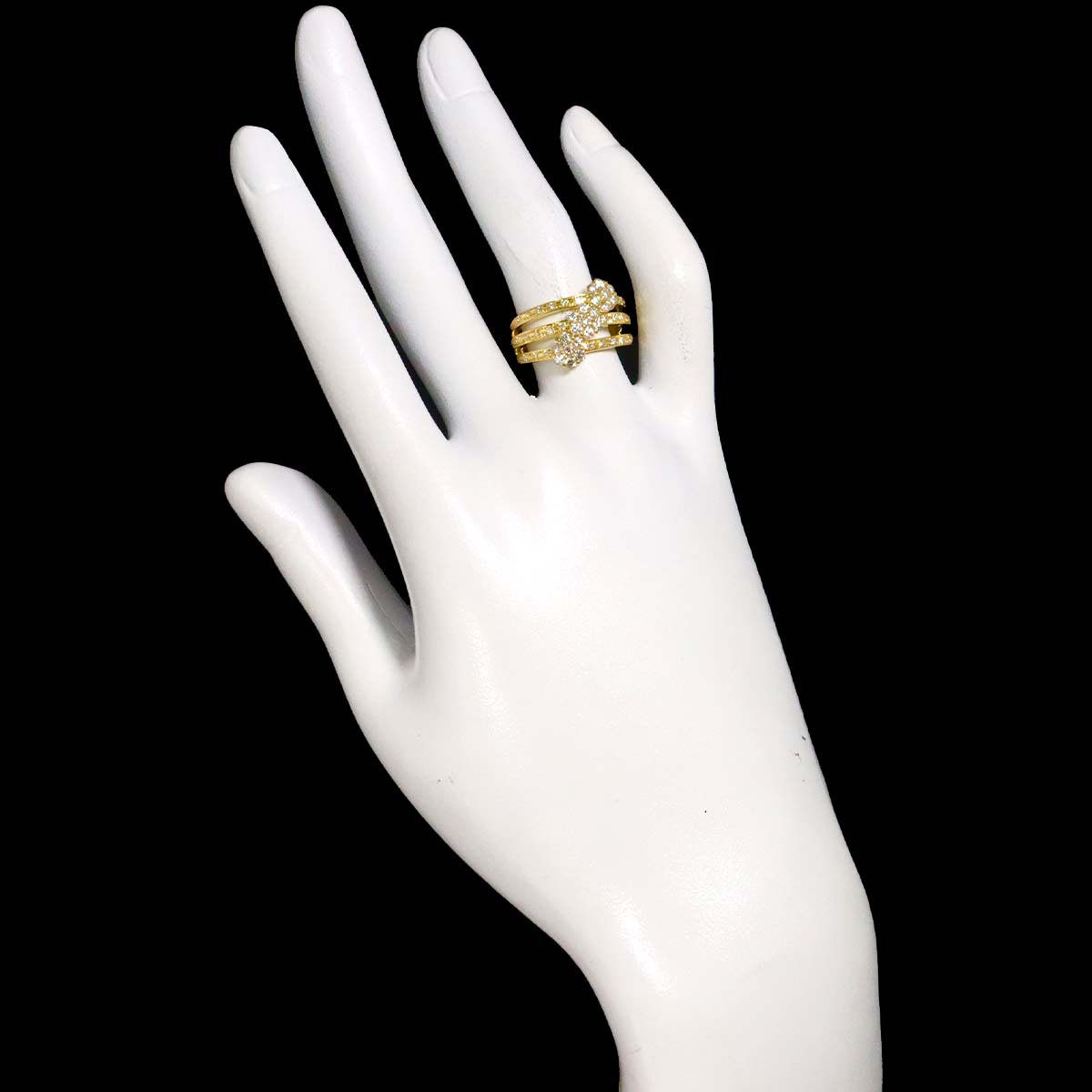 Diamond 0.80ct Ring 18K YG 750 Size6(US)