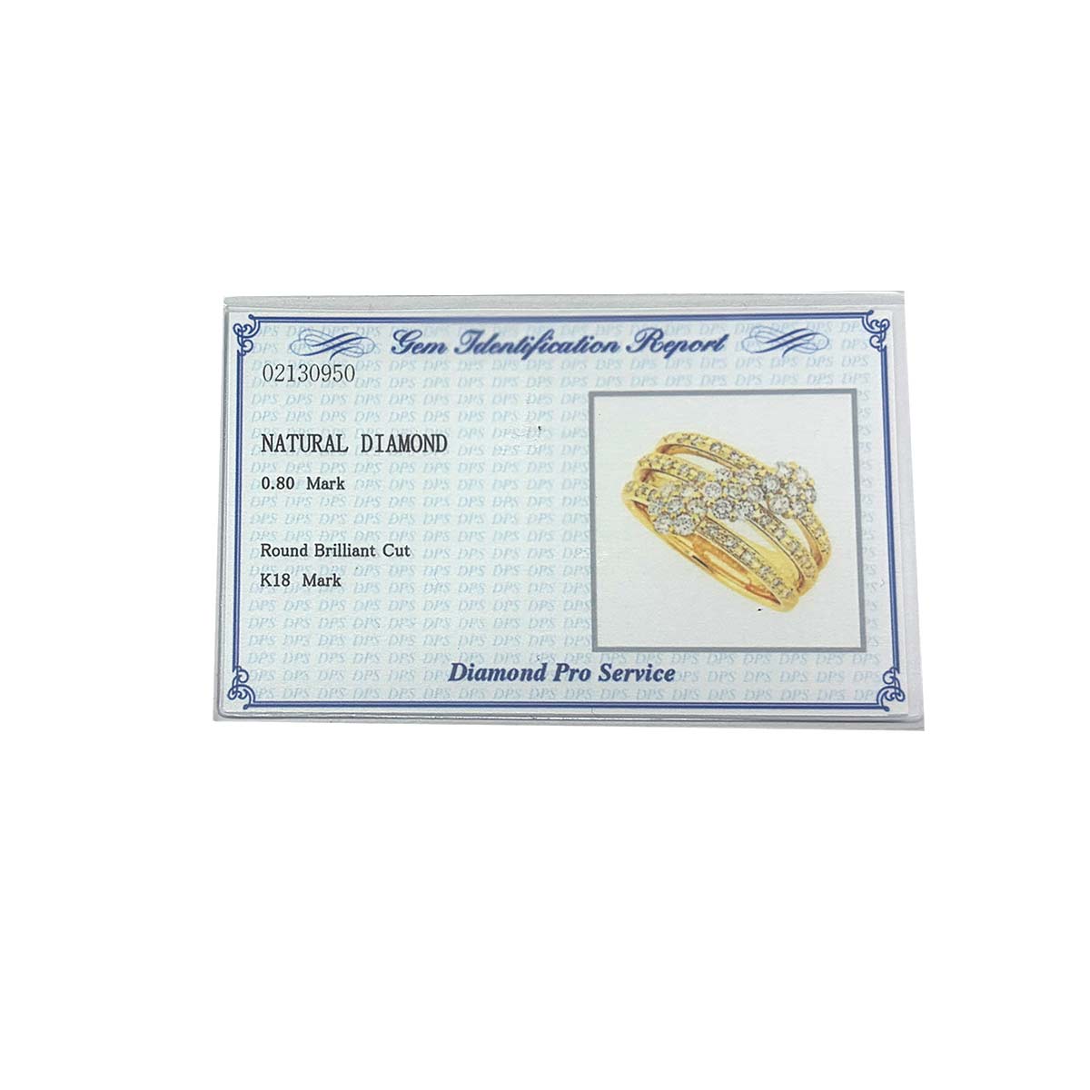 Diamond 0.80ct Ring 18K YG 750 Size6(US)