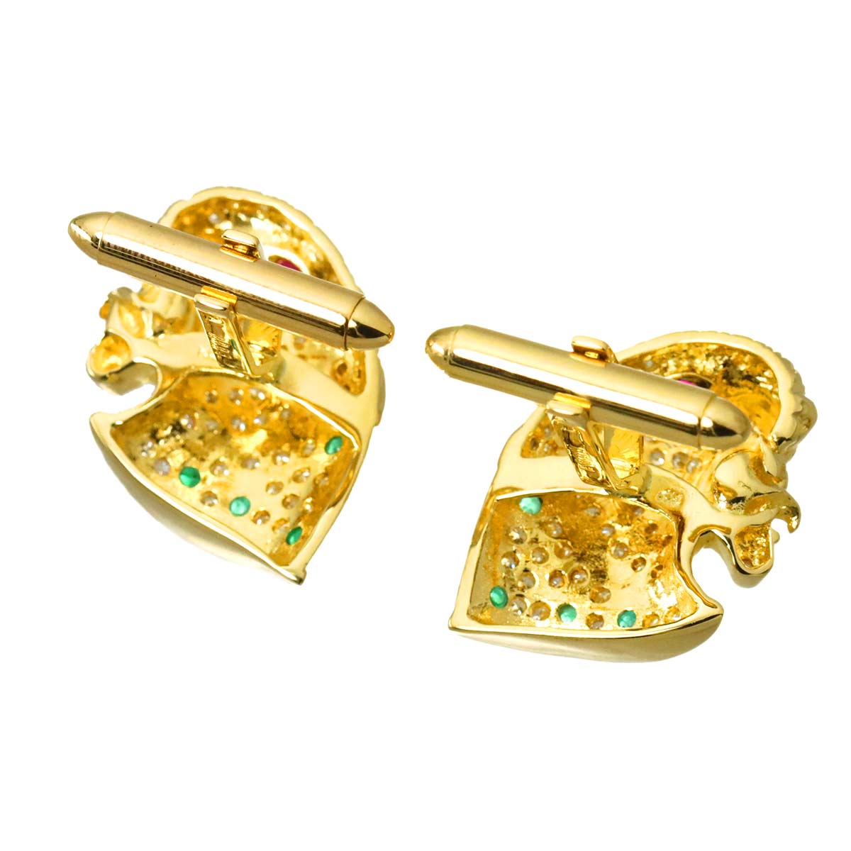 Diamond Multi Stone Cufflinks 18K YG 750