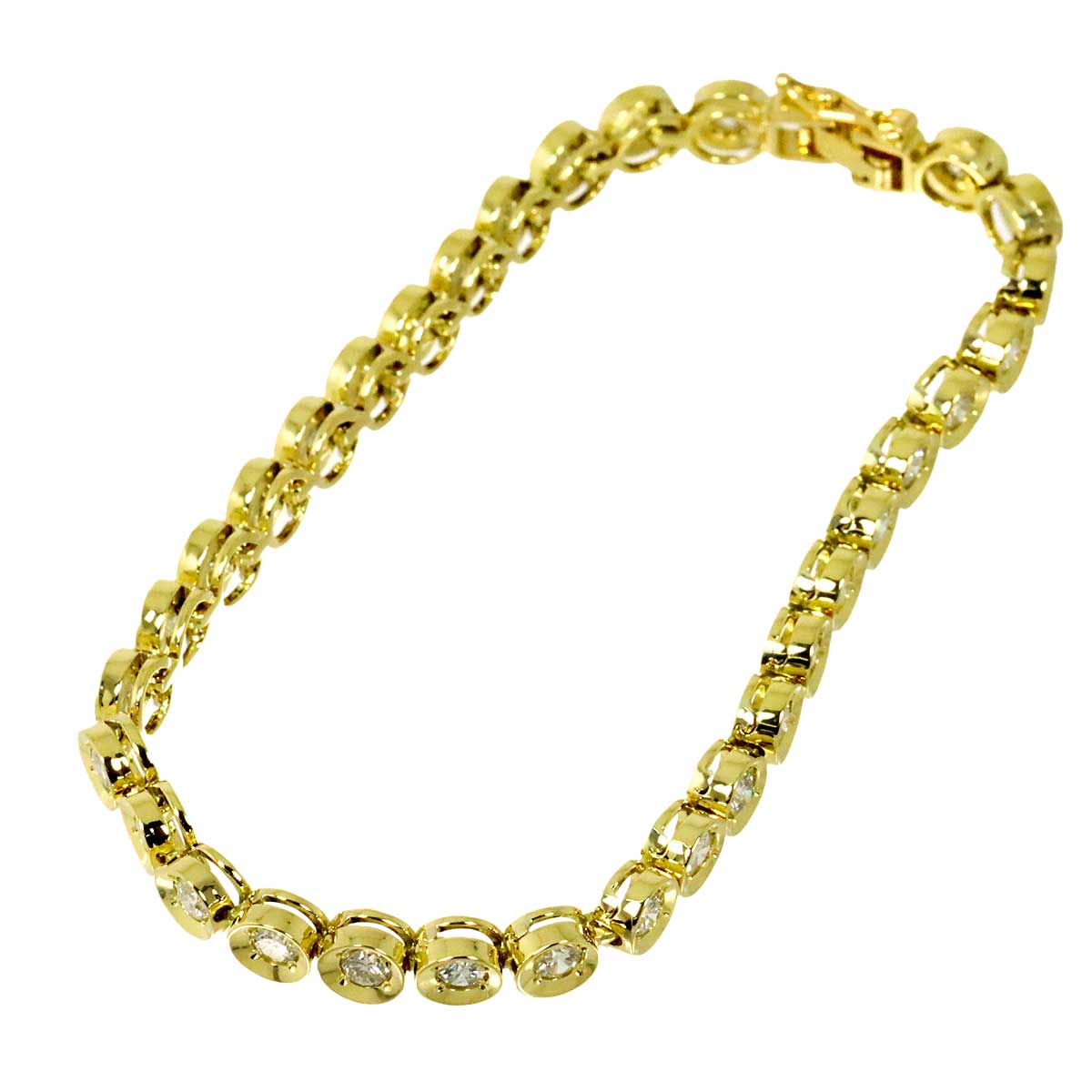 Diamond 3.03ct Bracelet K18 YG Yellow Gold 750