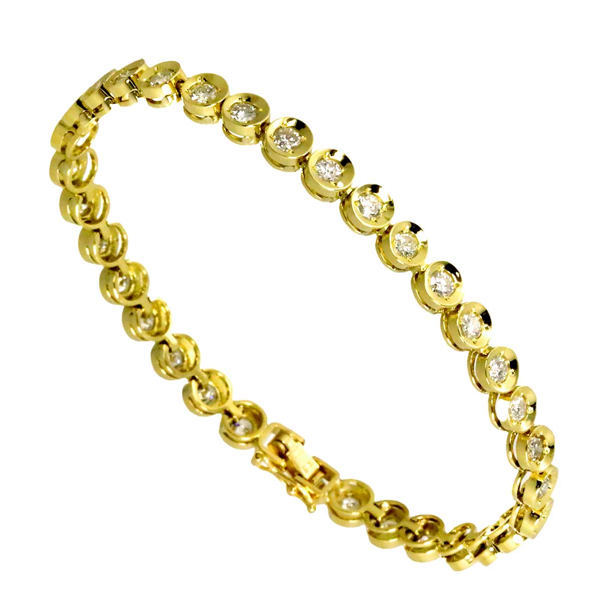 Diamond 3.03ct Bracelet K18 YG Yellow Gold 750