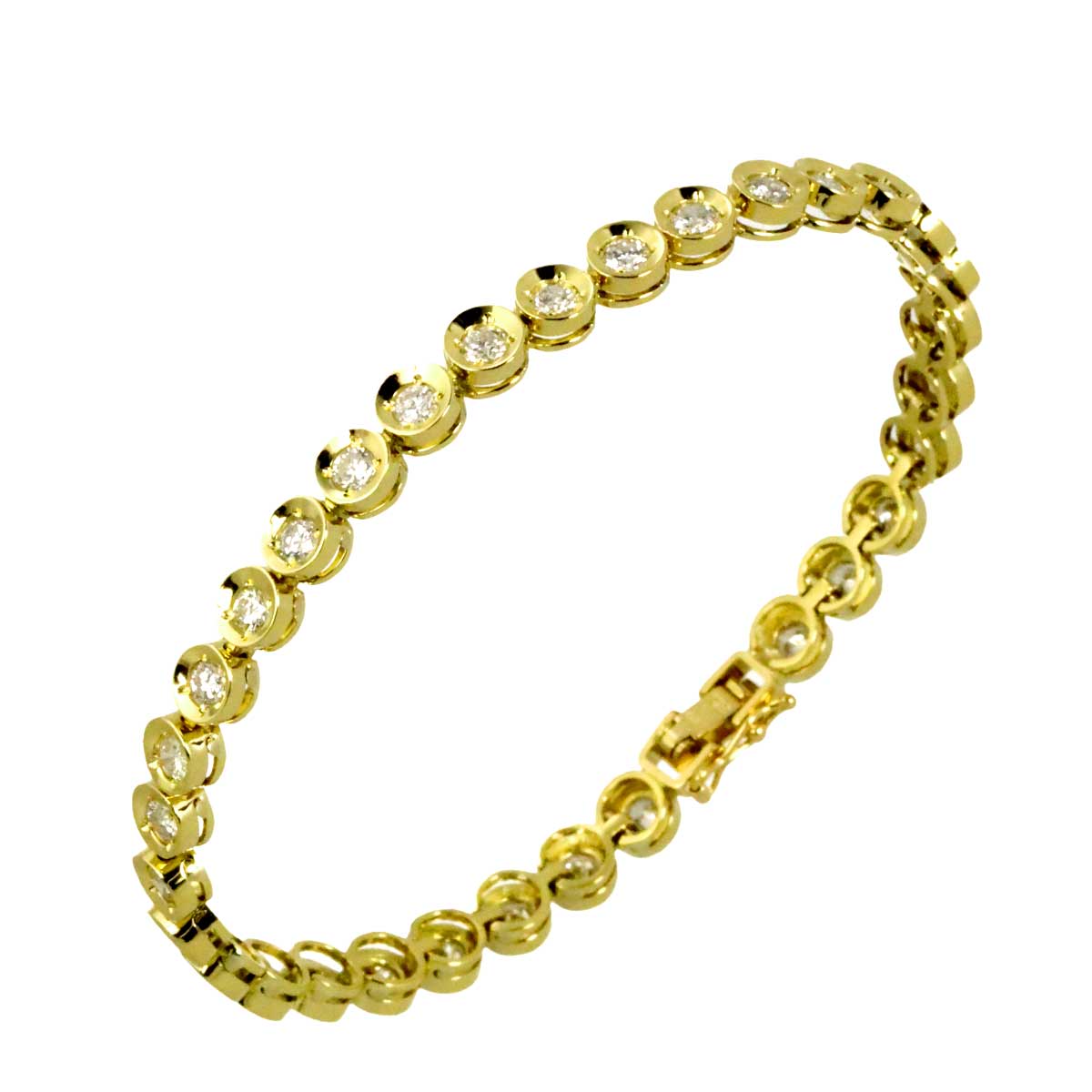 Diamond 3.03ct Bracelet K18 YG Yellow Gold 750
