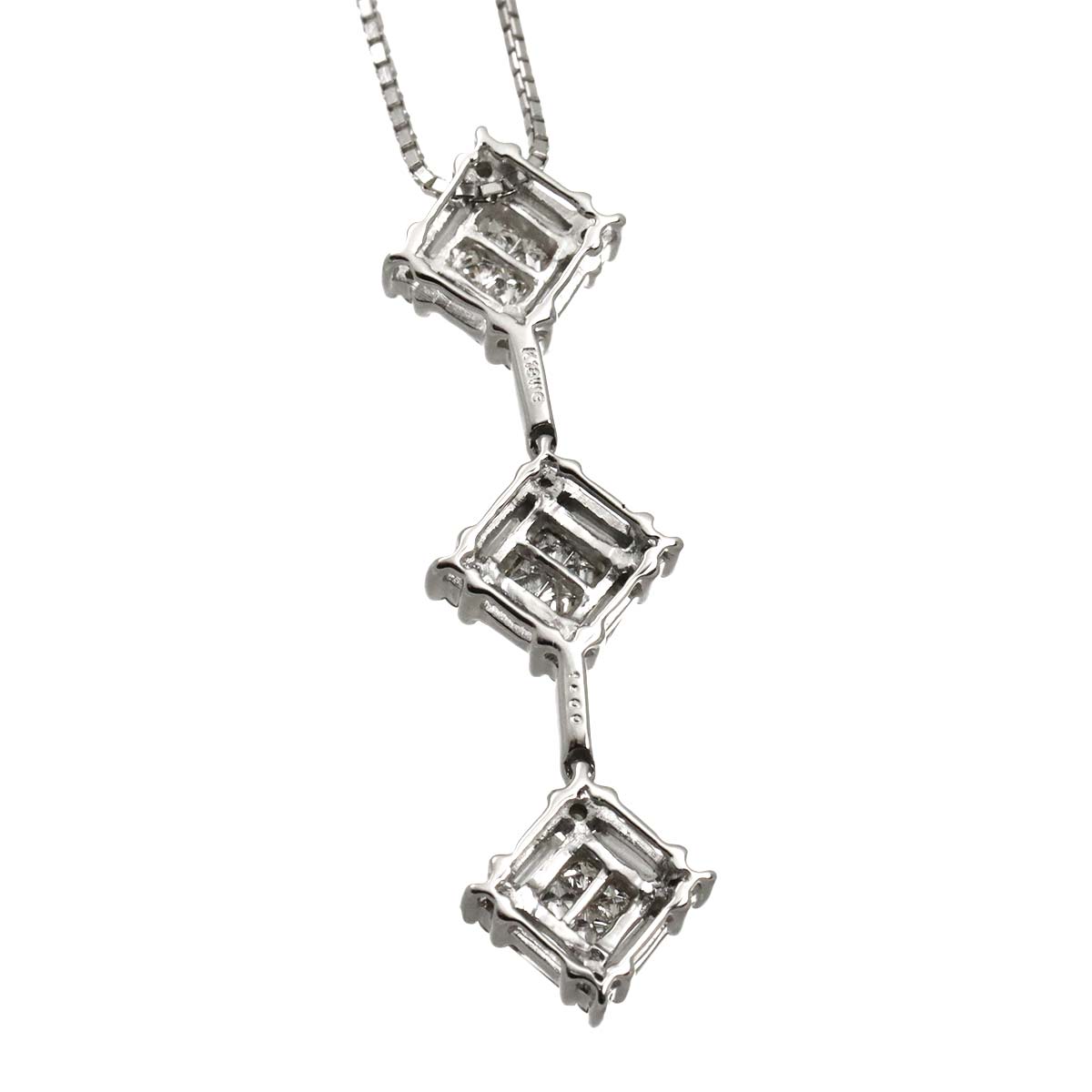 Diamond 1.00ct Necklace 18K WG White Gold 750