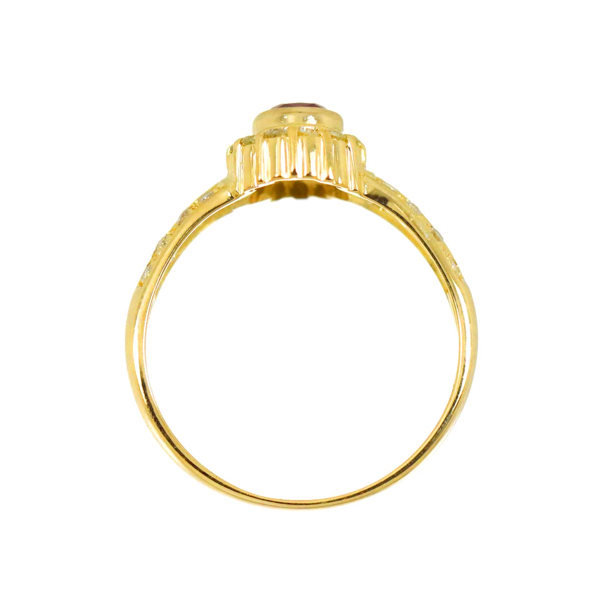 Ruby 0.44ct Diamond 0.36ct Ring 18K YG size6.75(US)