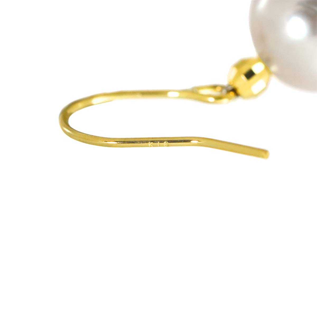 Akoya Pearl 7.4-6.1mm Quartz Earrings Pierced 18K YG 750