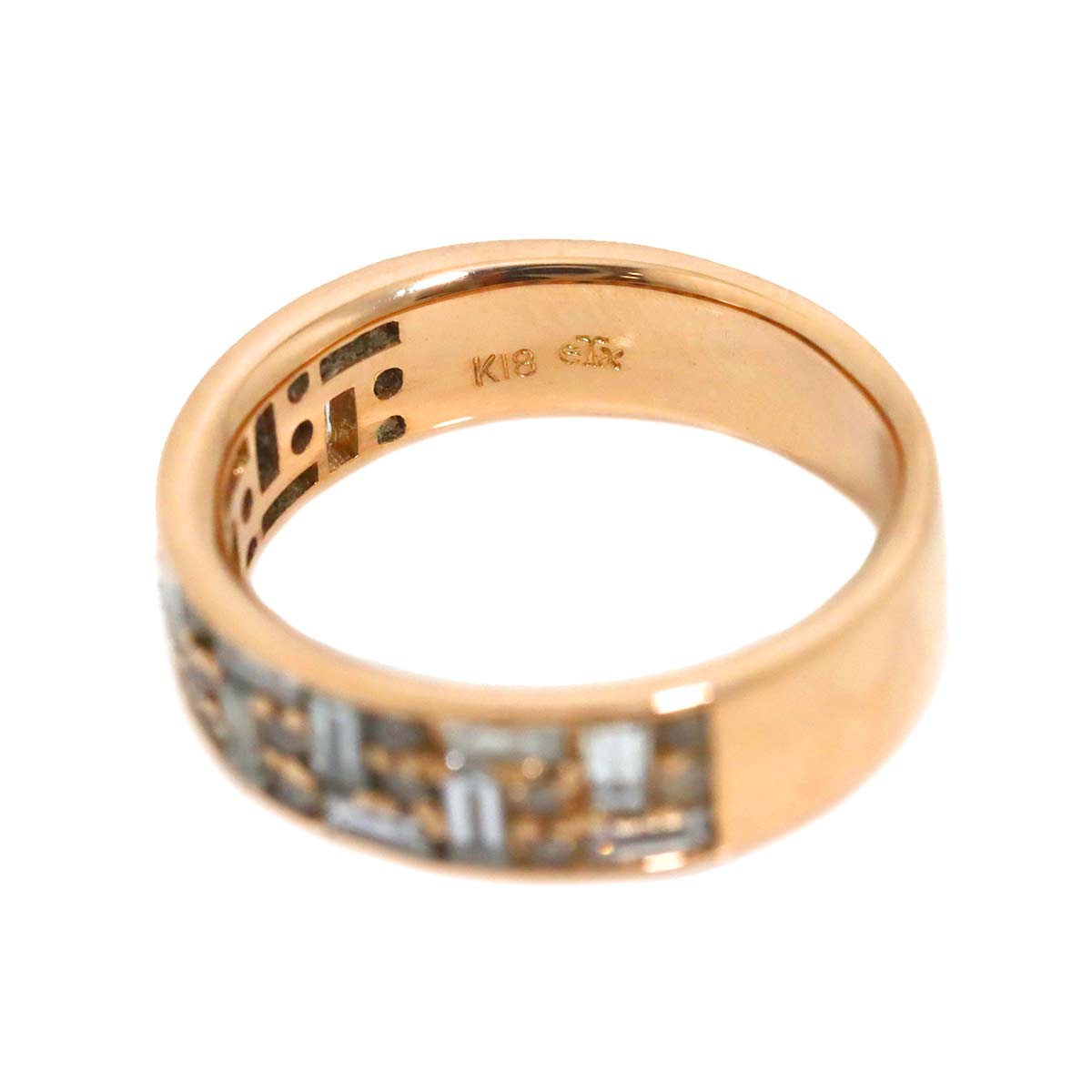 Diamond 0.80ct/0.33ct Ring 18K PG Pink Gold 750 Size5.75-6(US)