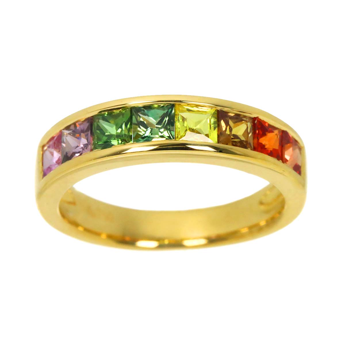 Sapphire 1.63ct Ring 18K YG Yellow Gold 750 size5.5-5.75(US)