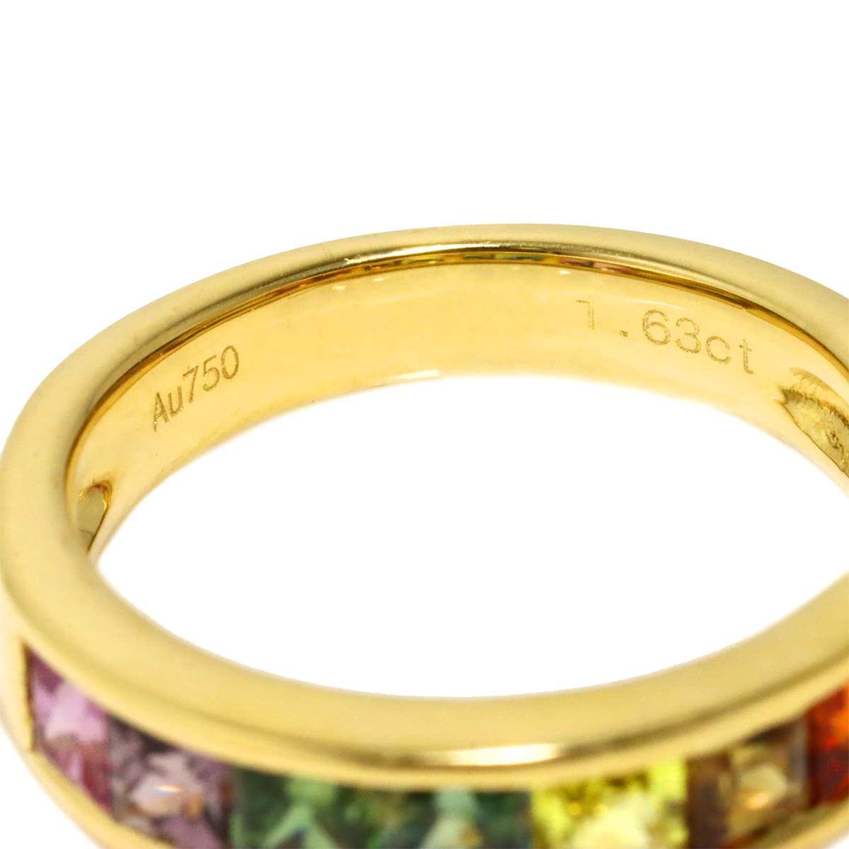 Sapphire 1.63ct Ring 18K YG Yellow Gold 750 size5.5-5.75(US)