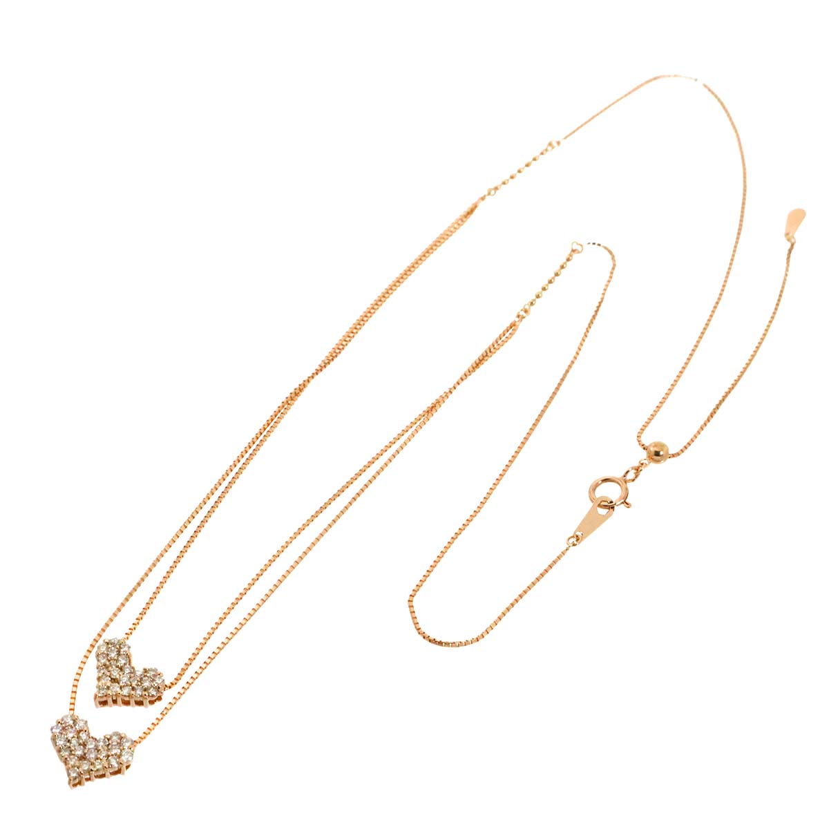Diamond 0.27ct/0.21ct Necklace 18K Pink Gold 750