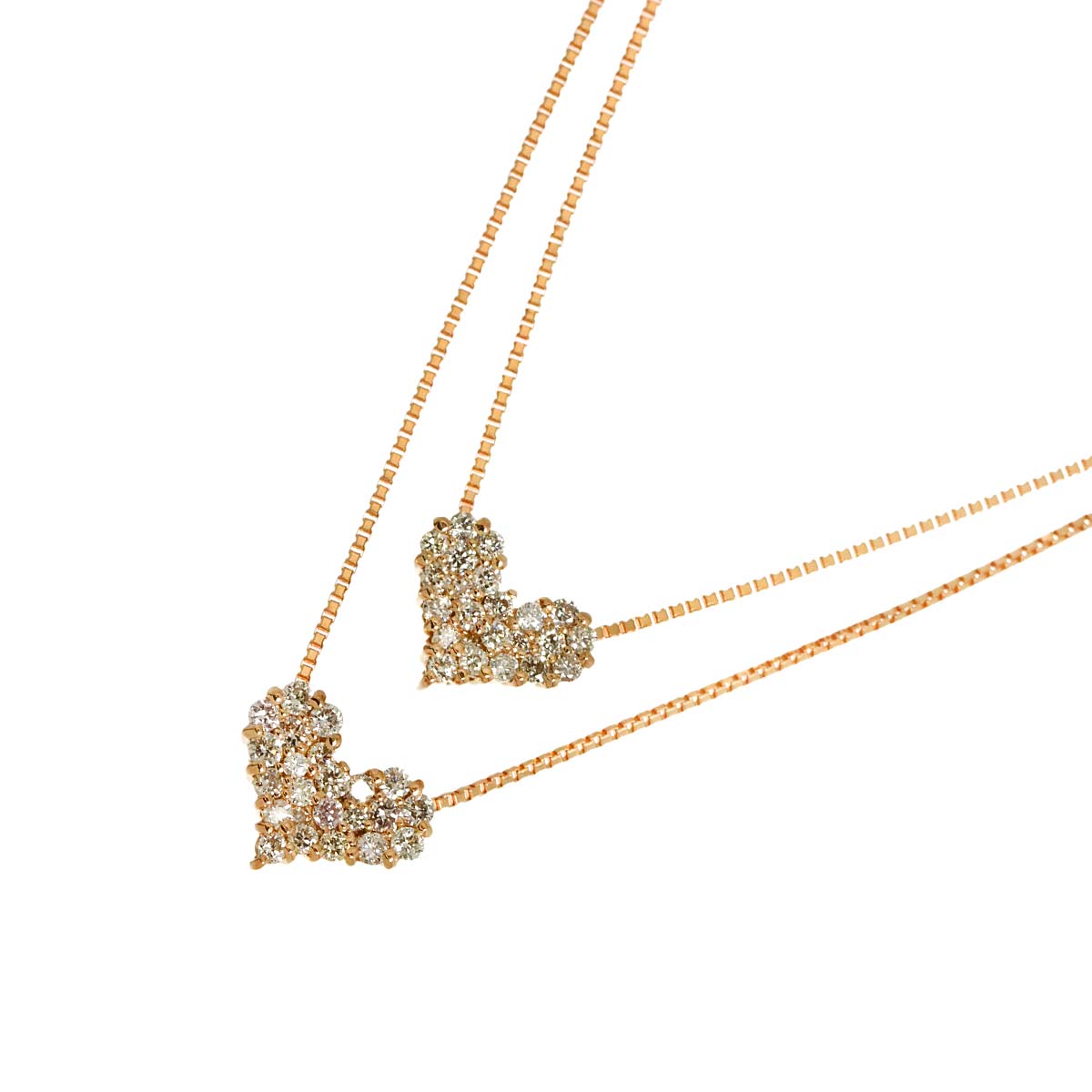 Diamond 0.27ct/0.21ct Necklace 18K Pink Gold 750