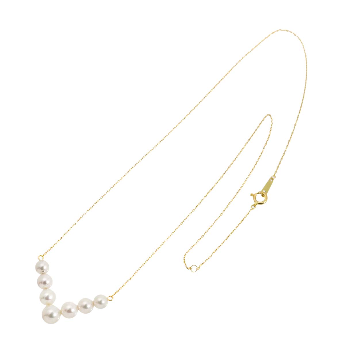 Akoya Pearl 6.4-5.0mm Necklace 18K K18 YG Yellow Gold 750