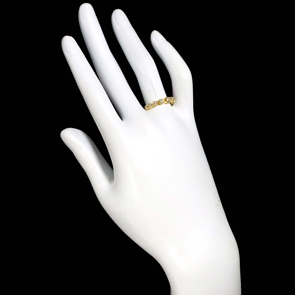 Diamond 0.30ct Ring 18K K18 YG Free size