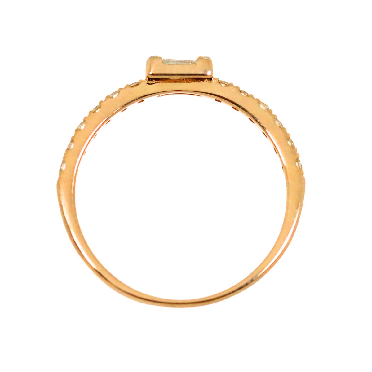 Diamond 0.20ct Ring 18K PG Pink Gold 750 Size4.75-5(US)