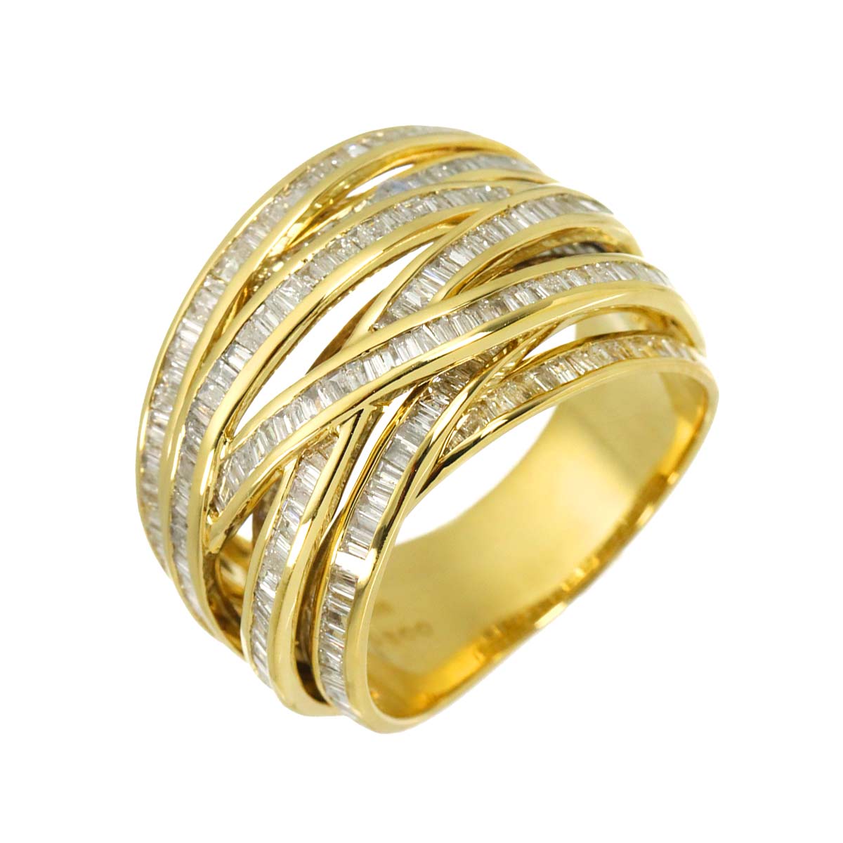Diamond 3.00ct Ring 18K YG Yellow Gold 750 Size7.75-8(US)