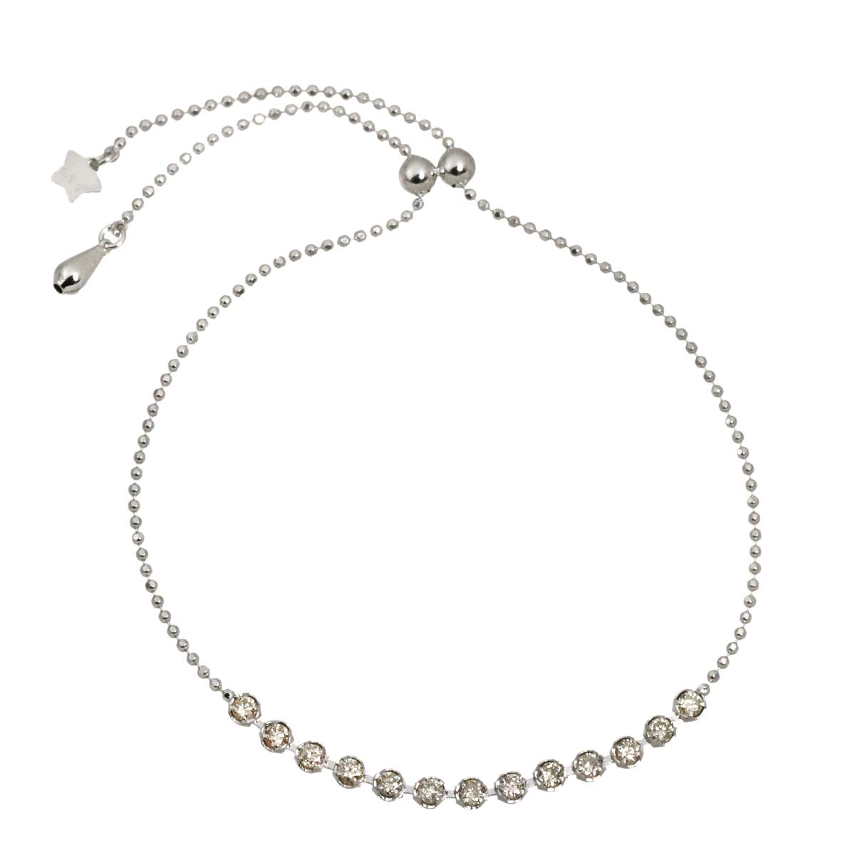 Diamond 0.52ct Bracelet 18K K18 WG White Gold 750