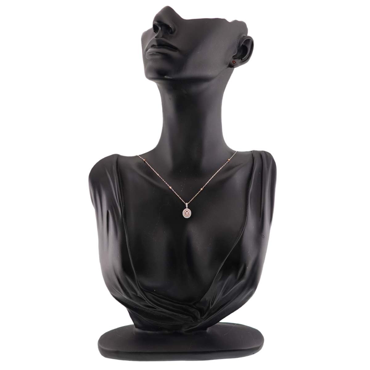 Diamond 0.125ct LPP/SI2 0.18ct Necklace Pt 18K PG Platinum