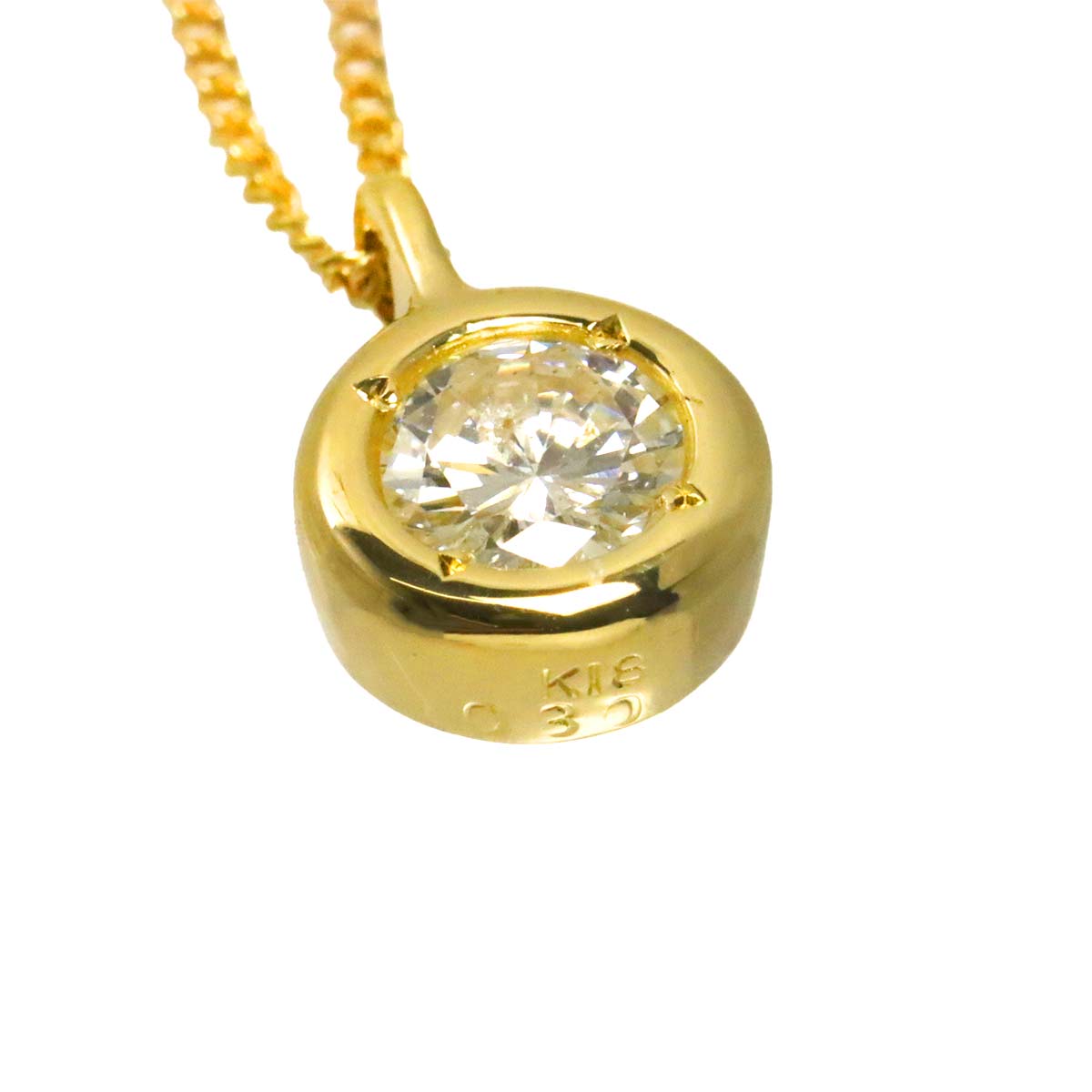 Diamond 0.30ct Necklace 18K YG Yellow Gold 750