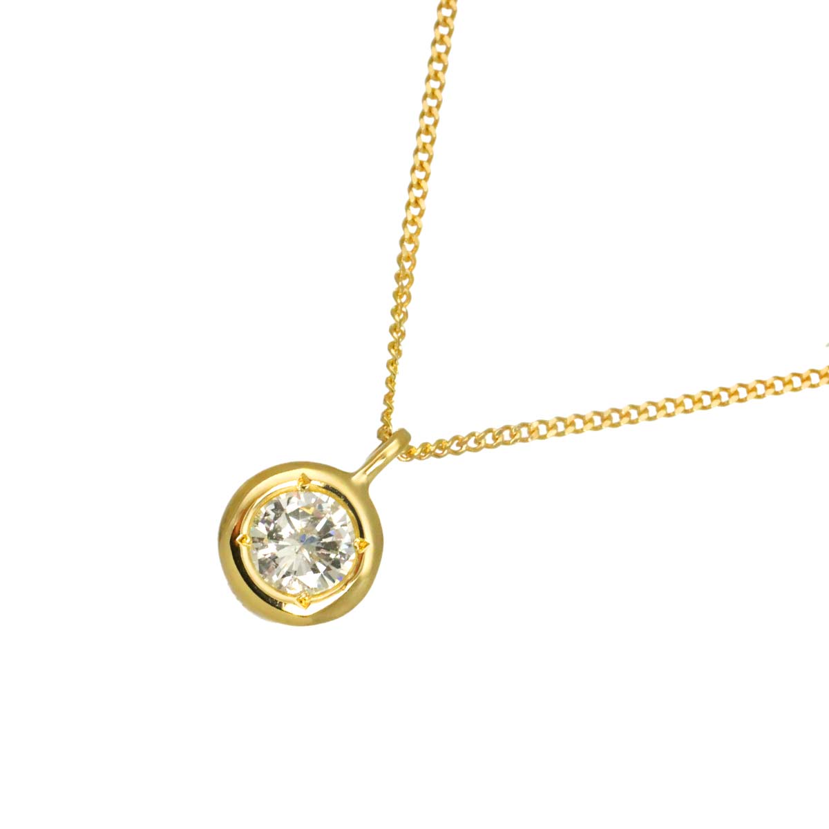 Diamond 0.30ct Necklace 18K YG Yellow Gold 750