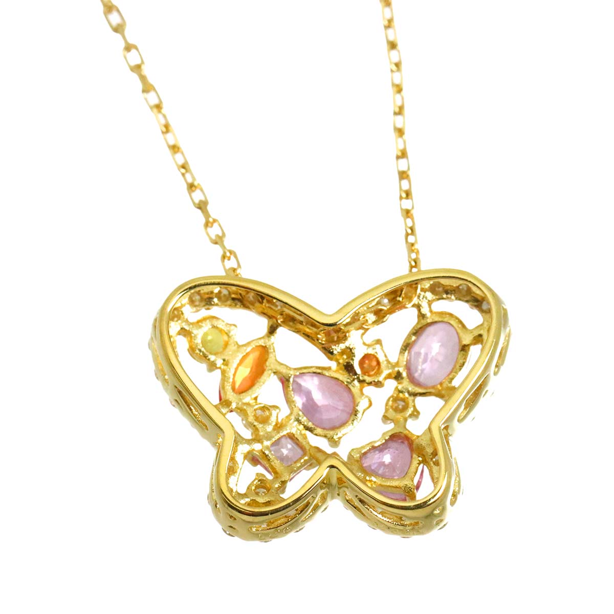 Sapphire 0.70ct Diamond 0.31ct Necklace 18K Yellow Gold 750