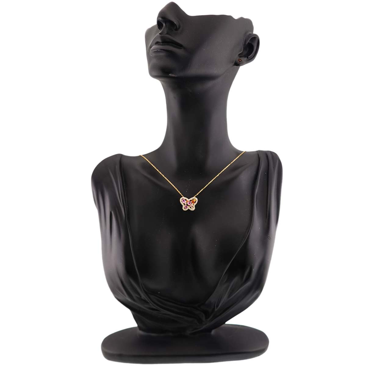 Sapphire 0.70ct Diamond 0.31ct Necklace 18K Yellow Gold 750