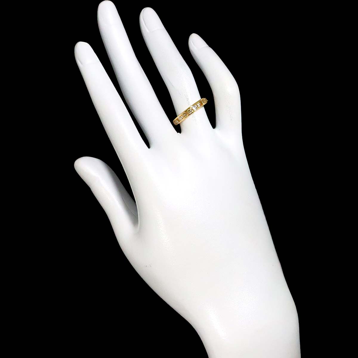 Diamond 0.87ct Ring 18K YG Yellow Gold 750 Size5.5-5.75(US)