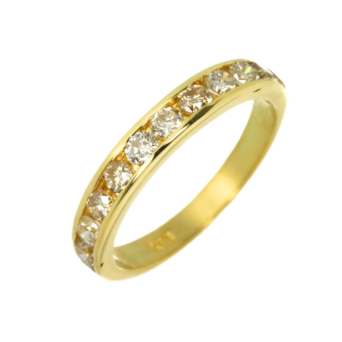 Diamond 0.87ct Ring 18K YG Yellow Gold 750 Size5.5-5.75(US)