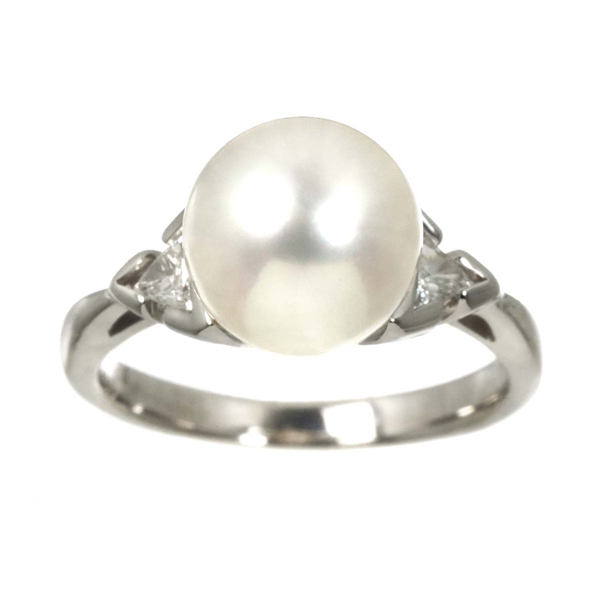 South Sea pearl 10.1mm Diamond Ring Pt Platinum Size6.75-7.25(US)