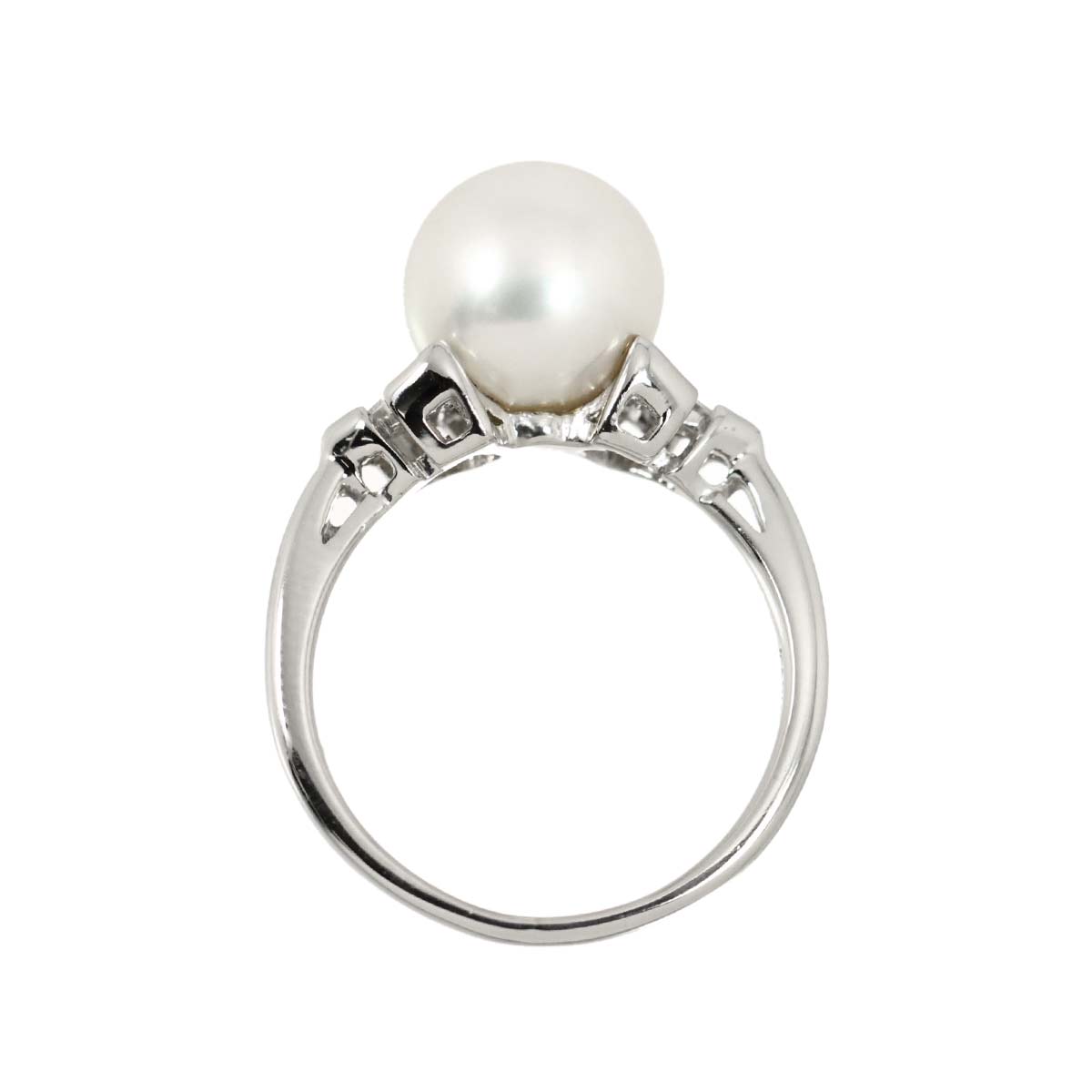 South Sea pearl 10.1mm Diamond Ring Pt Platinum Size6.75-7.25(US)
