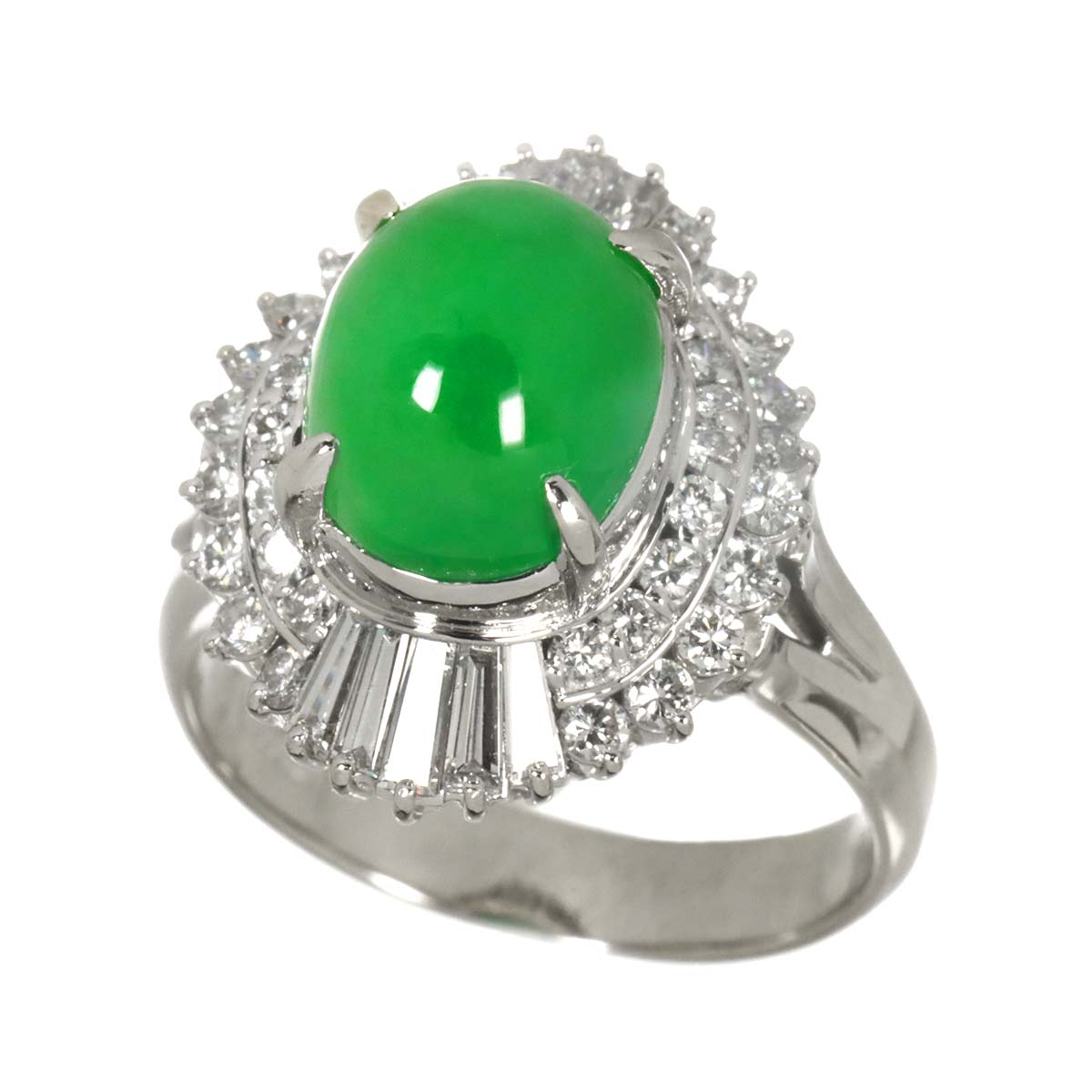 Jade 4.15ct Diamond 0.96ct Ring Pt Platinum size6.25-6.5(US)