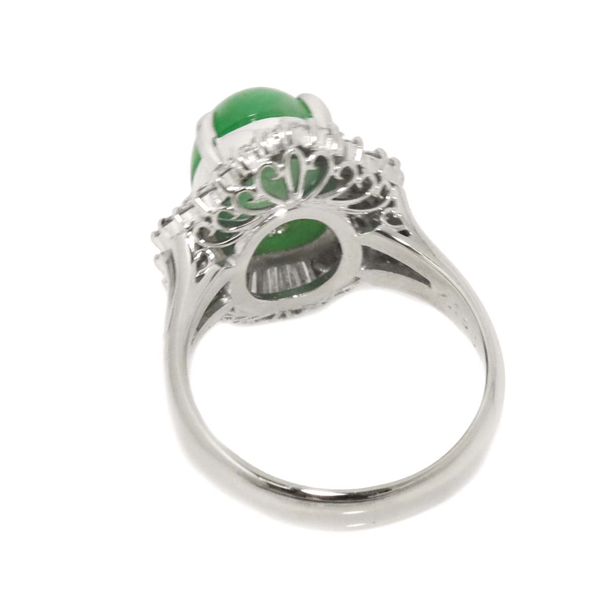Jade 4.15ct Diamond 0.96ct Ring Pt Platinum size6.25-6.5(US)