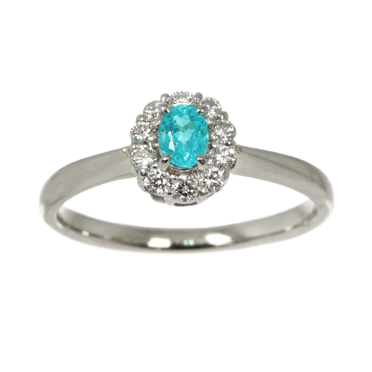 Tourmaline 0.20ct Diamond 0.20ct Ring Pt Platinum size6.75(US)
