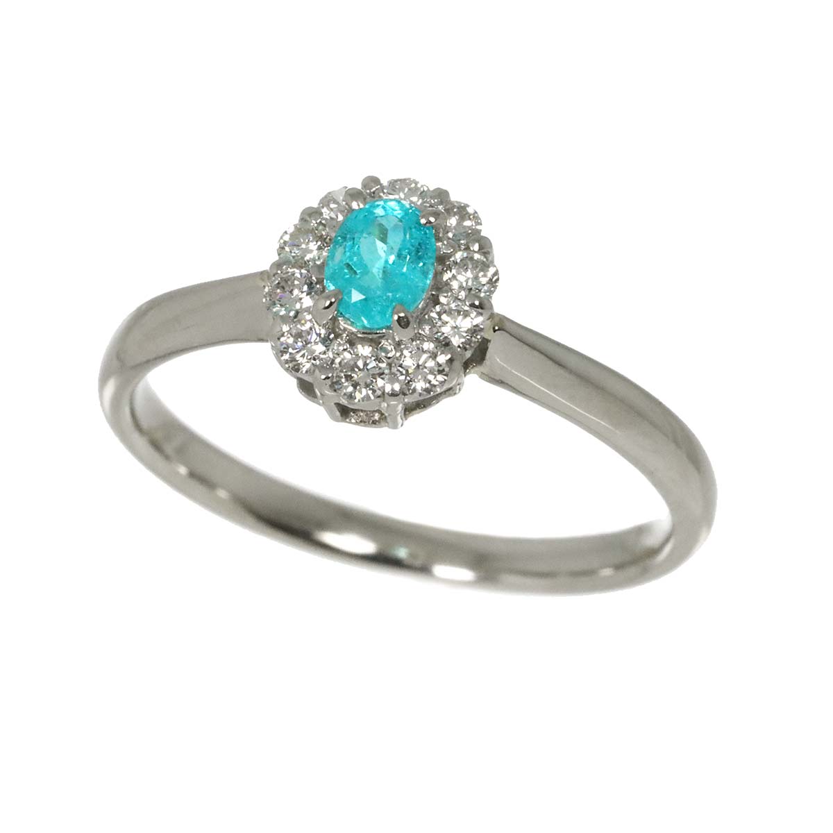 Tourmaline 0.20ct Diamond 0.20ct Ring Pt Platinum size6.75(US)