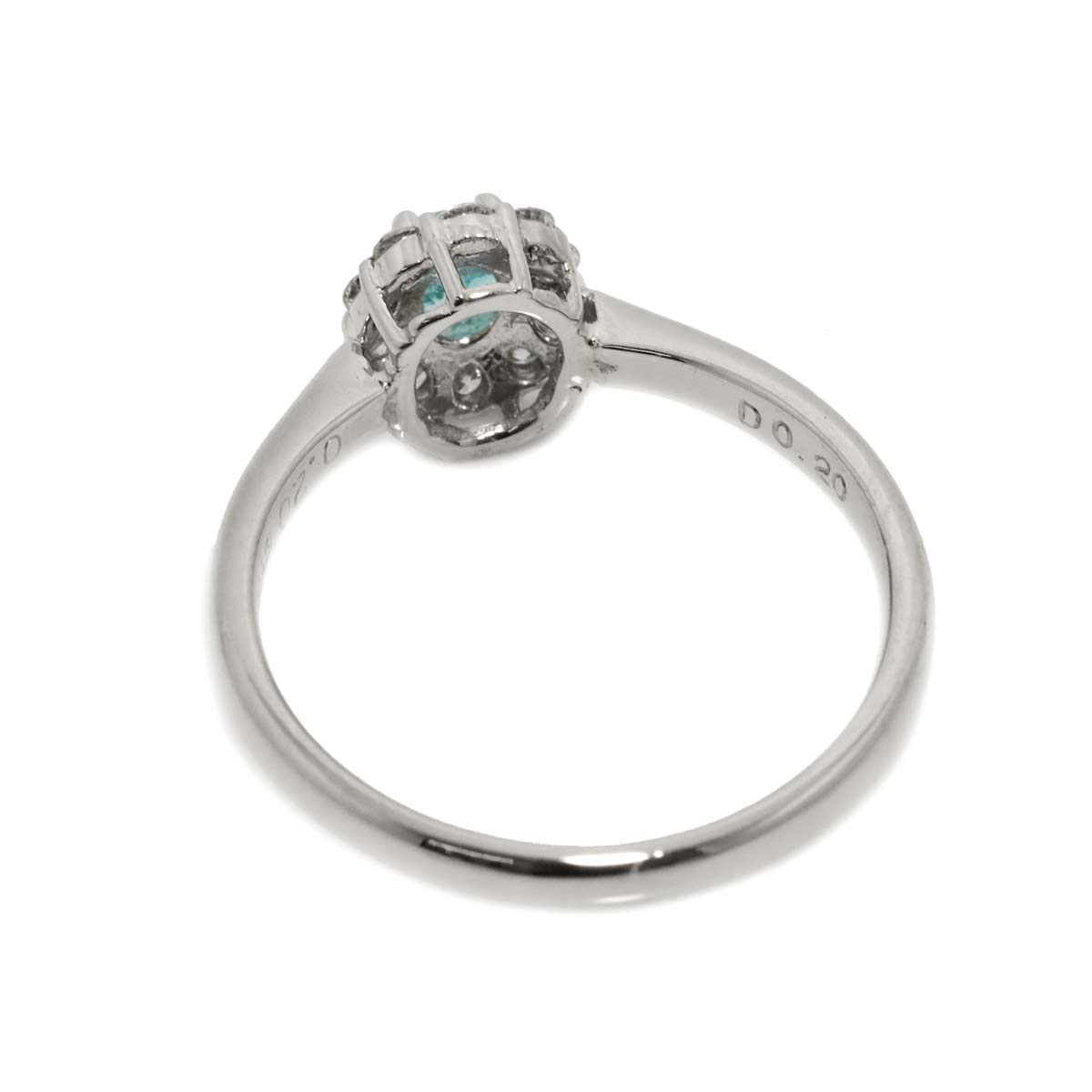 Tourmaline 0.20ct Diamond 0.20ct Ring Pt Platinum size6.75(US)