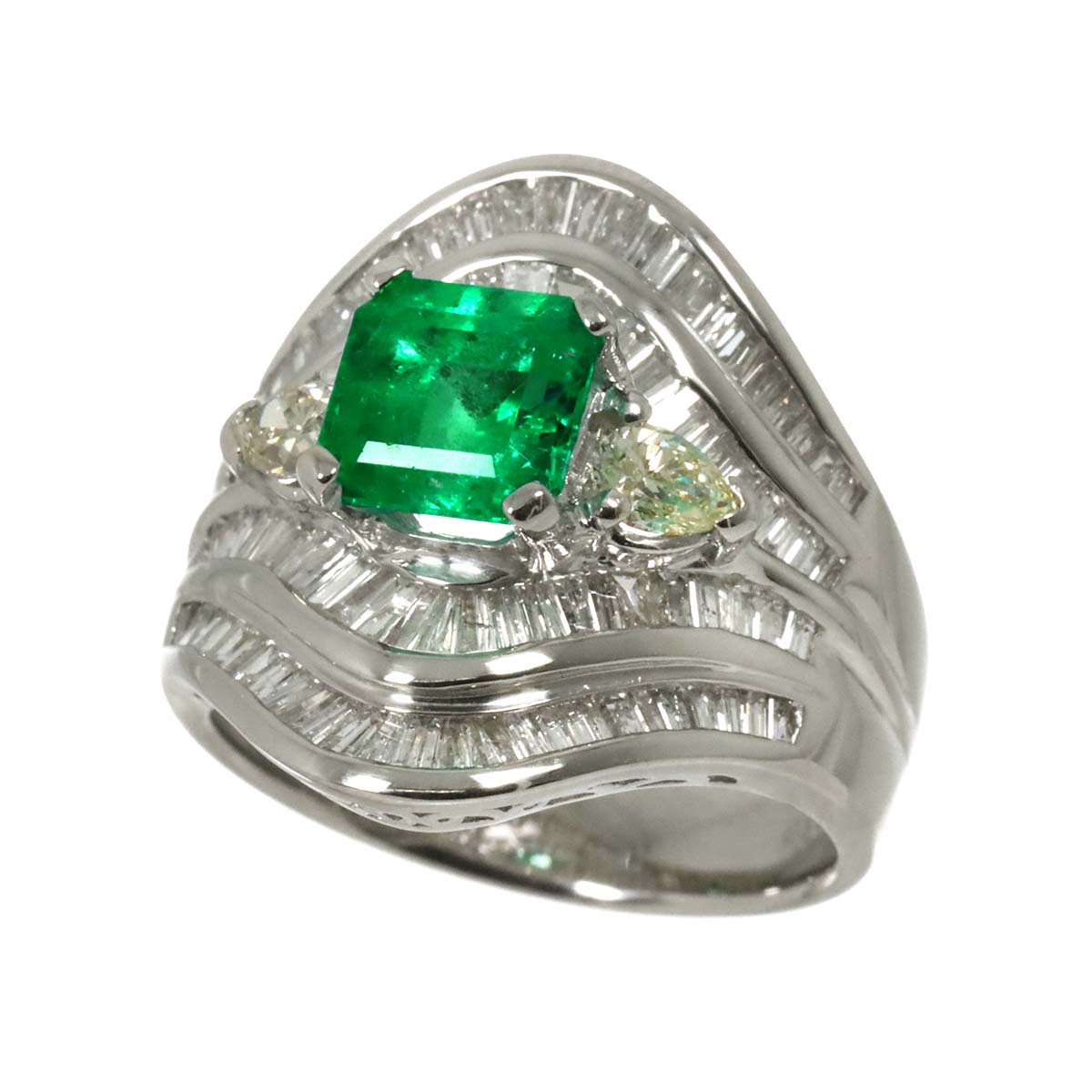 Emerald 1.68ct Diamond 2.08ct Ring Pt Platinum size6(US)