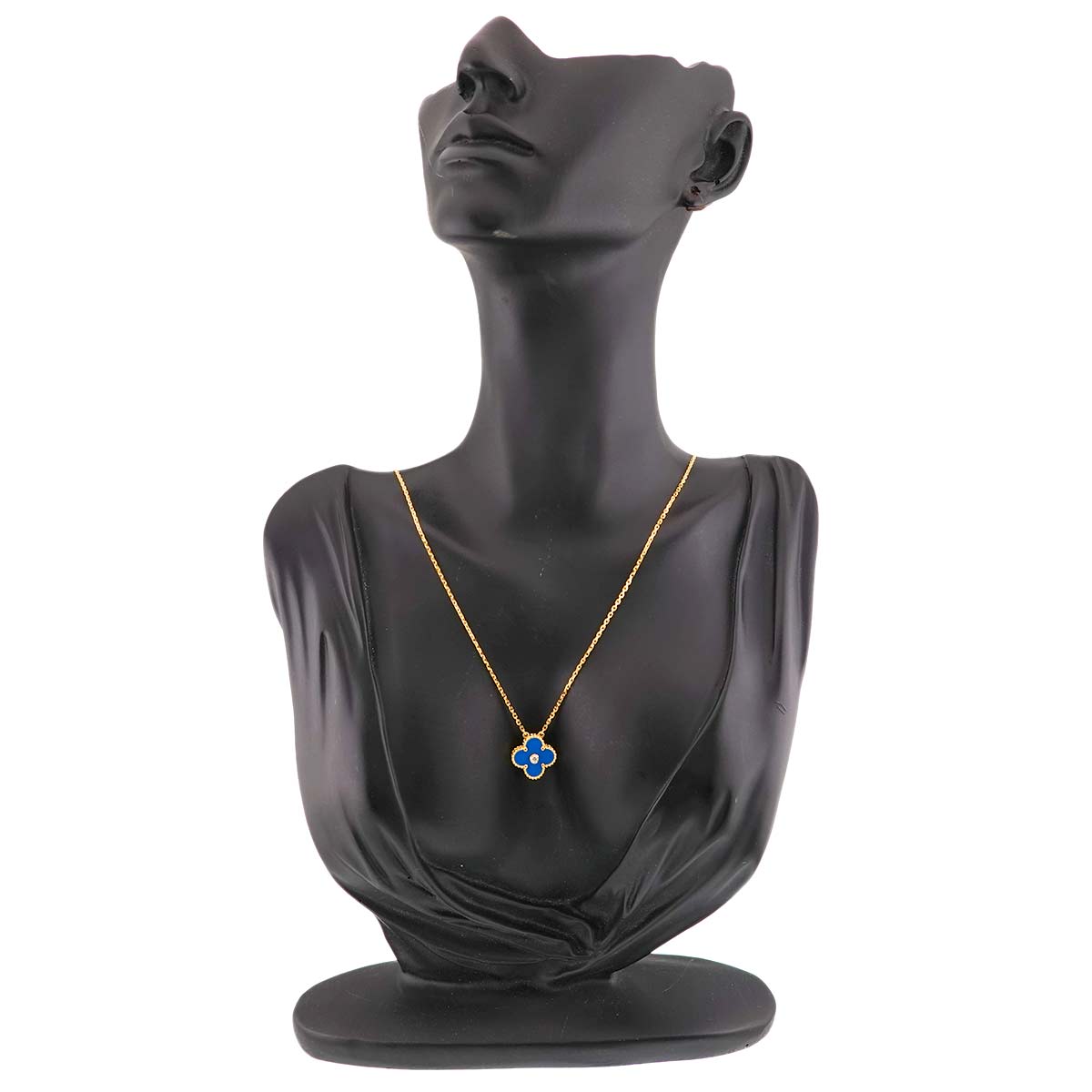 Vintage Alhambra Blue Sable Diamond Necklace 18K YG