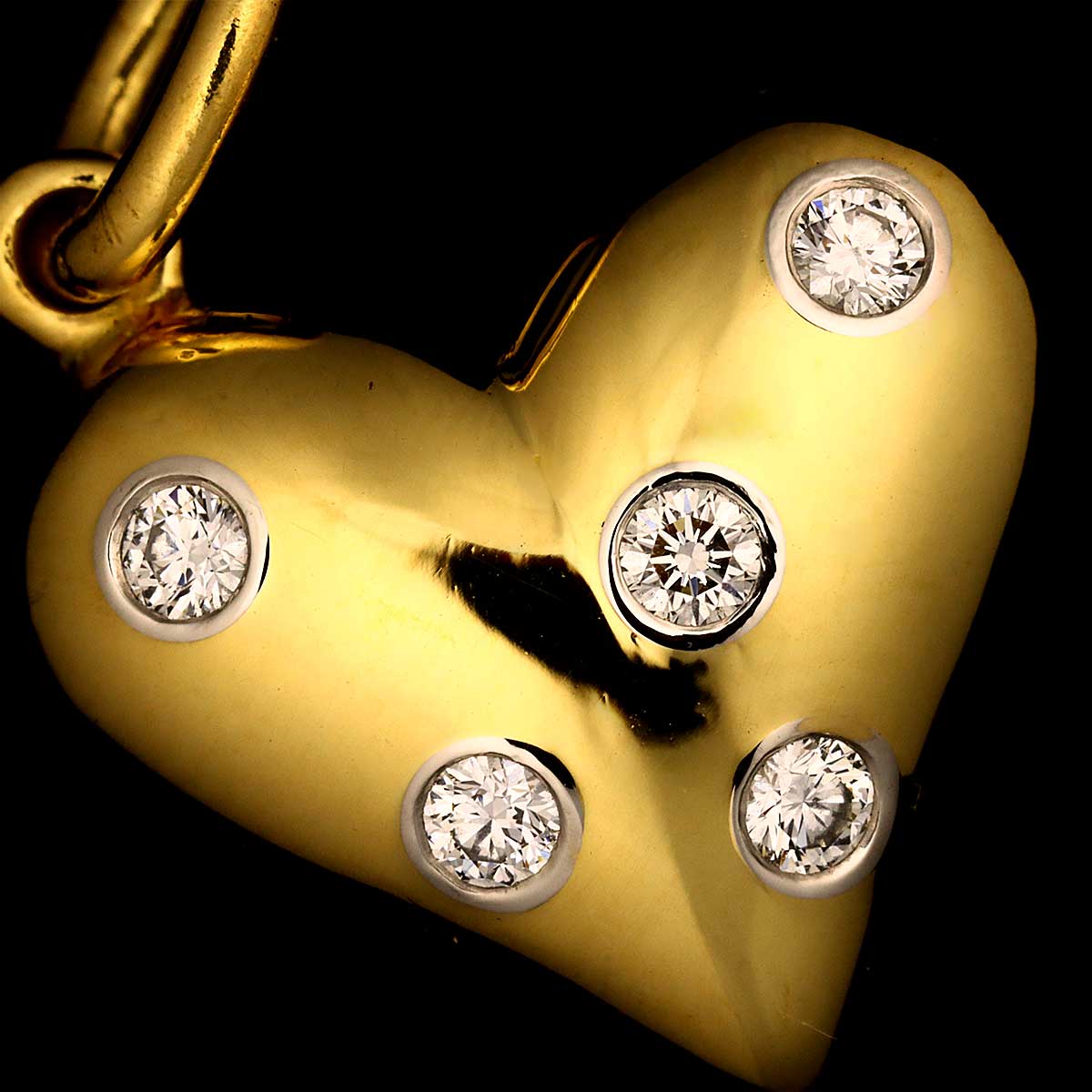 Dots Diamond Pendant Top 18K Yellow Gold 750 Pt