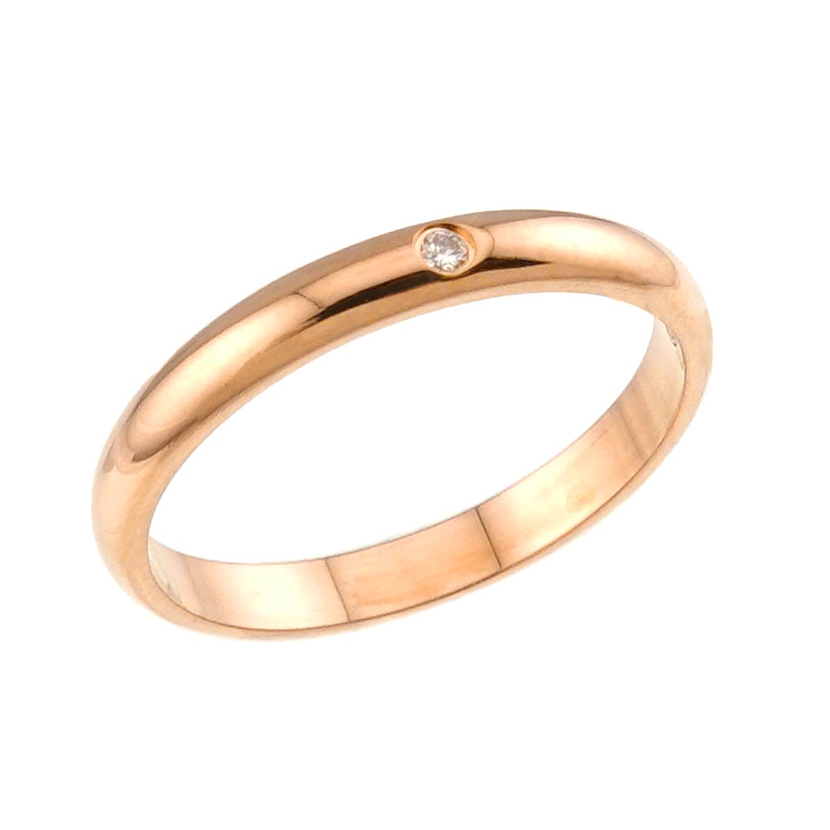 Classic Diamond 1P Ring 18K Pink Gold 750 Size51 5.5-5.75(US)