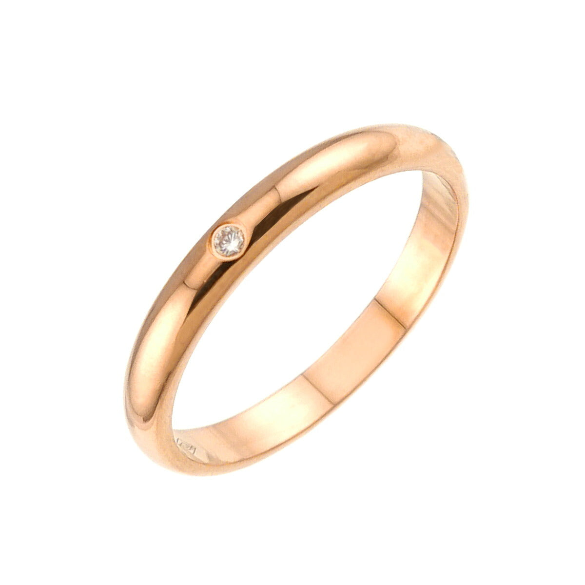 Classic Diamond 1P Ring 18K Pink Gold 750 Size51 5.5-5.75(US)