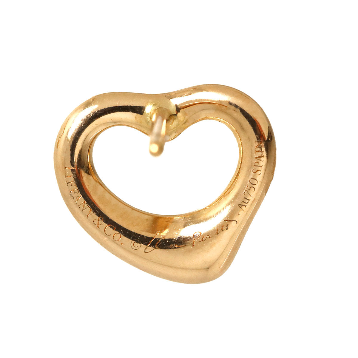 Open Heart Earrings Pierced 18K Pink Gold 750