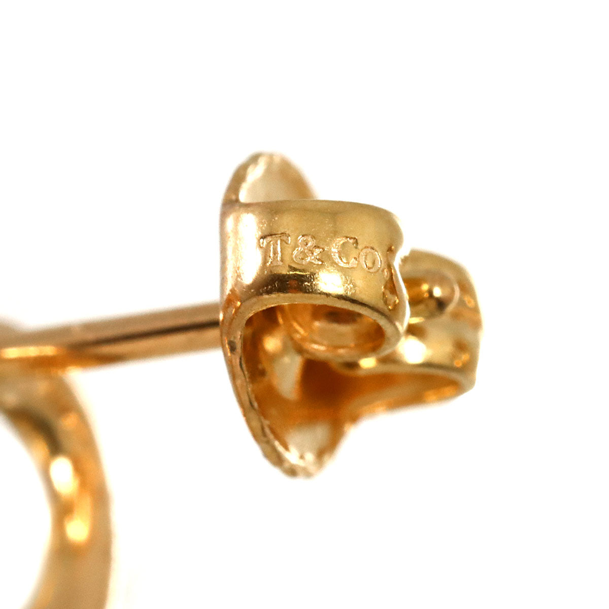Open Heart Earrings Pierced 18K Pink Gold 750