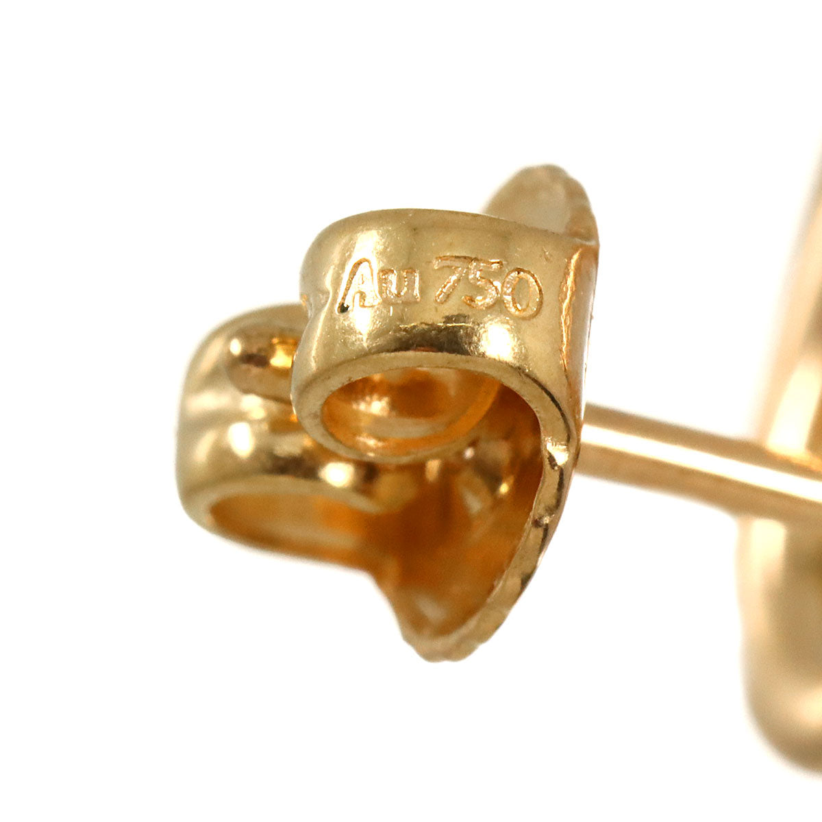 Open Heart Earrings Pierced 18K Pink Gold 750