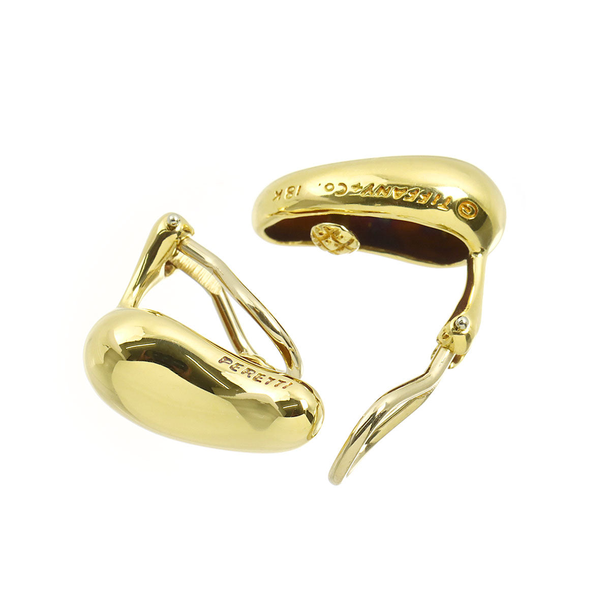 Teardrop Earrings Clip on 18K Yellow Gold 750