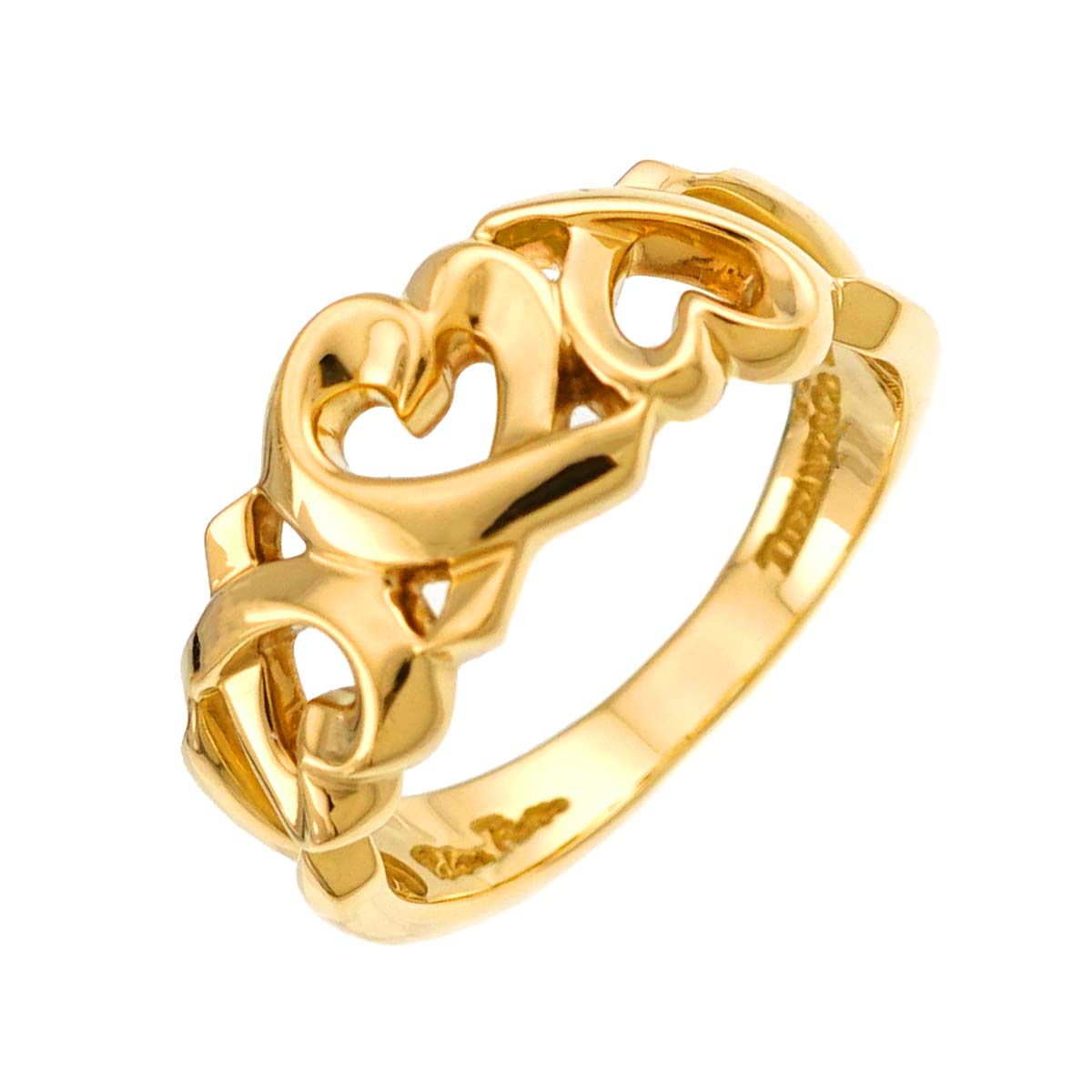 Loving Heart Ring 18K Yellow Gold 750 Size6(US)