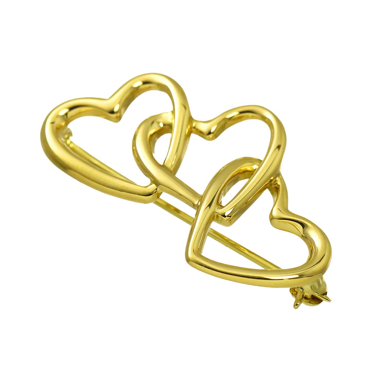Triple Heart Brooch 18K Yellow Gold 750