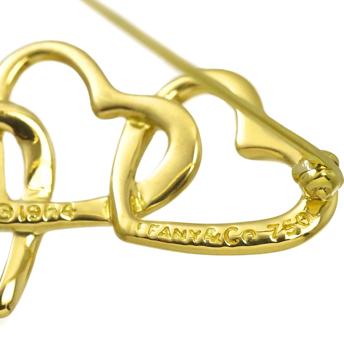 Triple Heart Brooch 18K Yellow Gold 750
