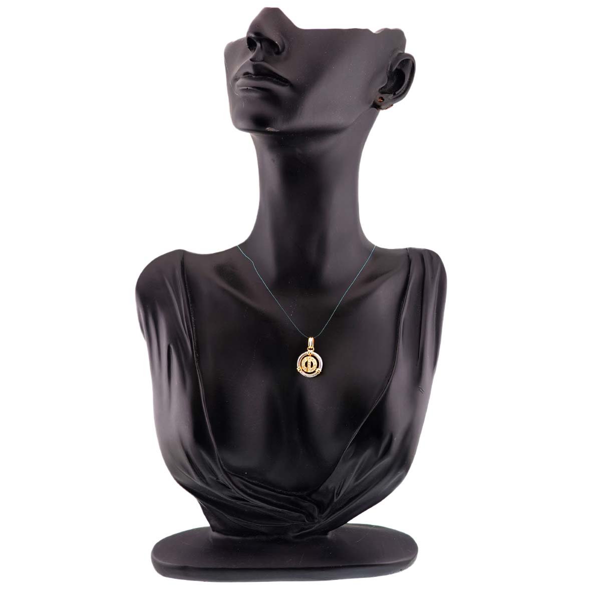 Dior Diamond Pendant Top 18K YG WG Yellow White Gold 750