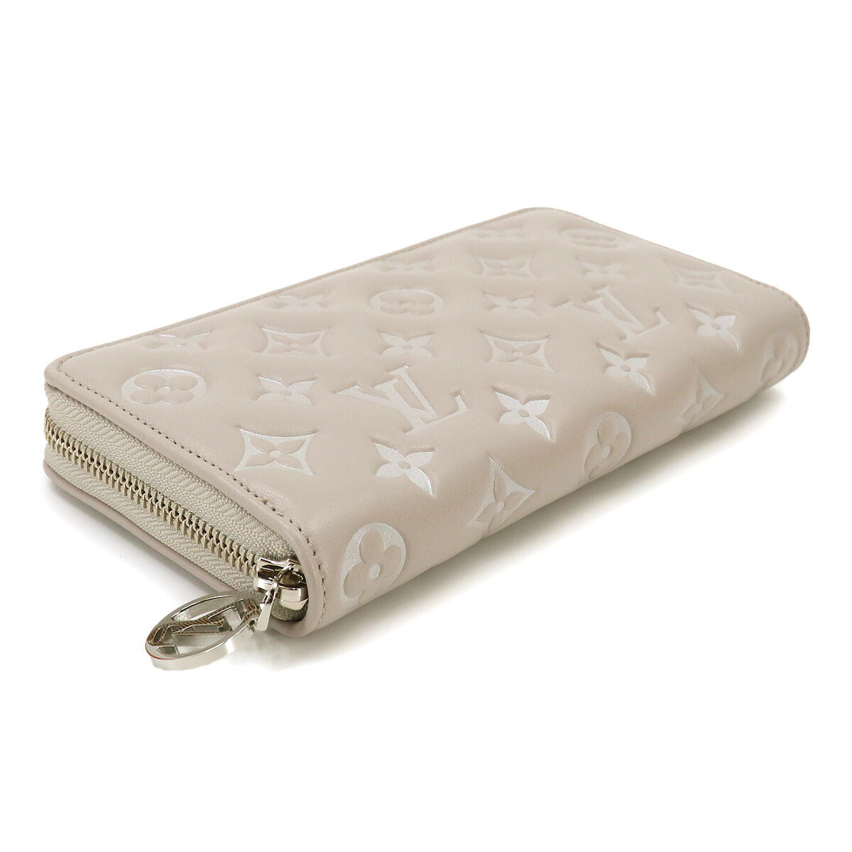 Monogram Coussin Zippy Wallet Leather Gray M13700 Purse
